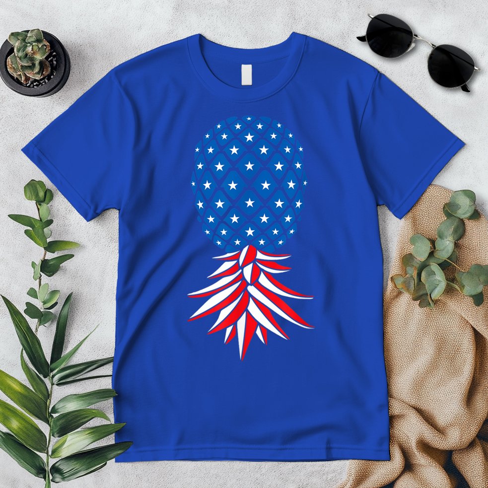 July Patriotic Red White Blue Upside Down Pineapple Swinger Premium T-Shirt