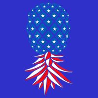 July Patriotic Red White Blue Upside Down Pineapple Swinger Premium T-Shirt