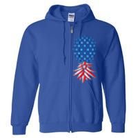 July Patriotic Red White Blue Upside Down Pineapple Swinger Full Zip Hoodie