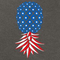 July Patriotic Red White Blue Upside Down Pineapple Swinger Cotton Canvas Backpack