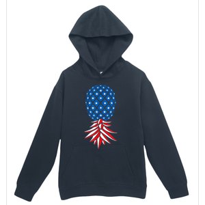 July Patriotic Red White Blue Upside Down Pineapple Swinger Urban Pullover Hoodie