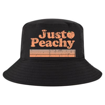 Just Peachy Retro 70s Georgia Peaches Summer Fruit Cool Comfort Performance Bucket Hat