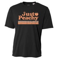 Just Peachy Retro 70s Georgia Peaches Summer Fruit Cooling Performance Crew T-Shirt