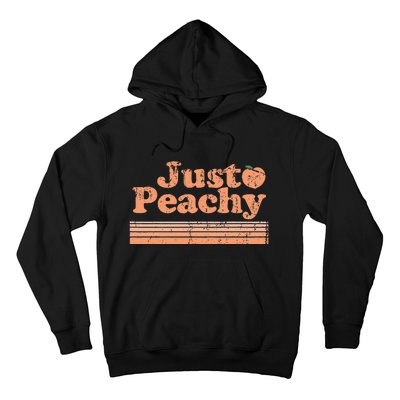 Just Peachy Retro 70s Georgia Peaches Summer Fruit Hoodie