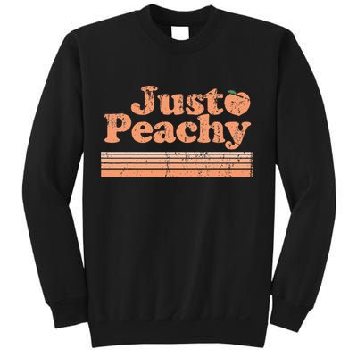 Just Peachy Retro 70s Georgia Peaches Summer Fruit Sweatshirt