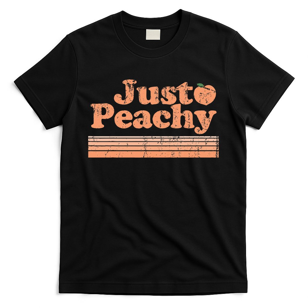Just Peachy Retro 70s Georgia Peaches Summer Fruit T-Shirt