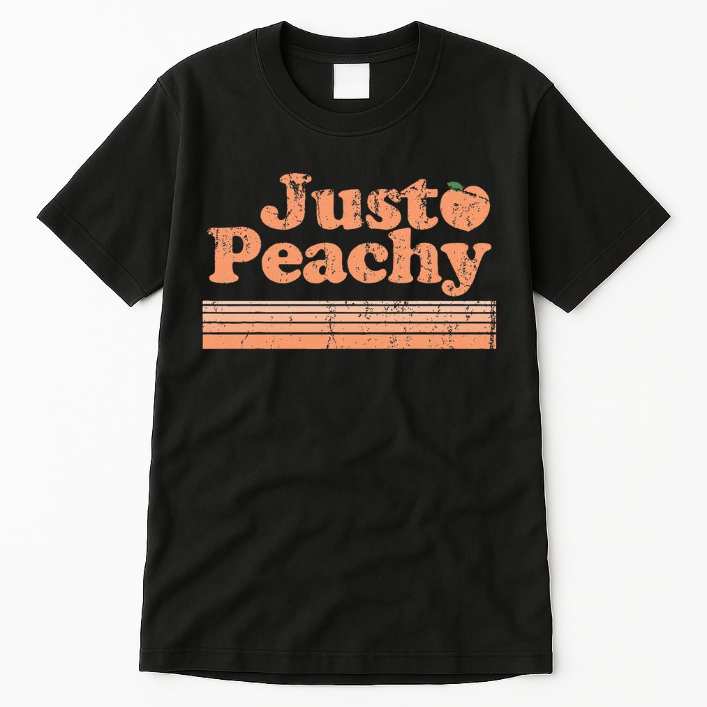 Just Peachy Retro 70s Georgia Peaches Summer Fruit Tall T-Shirt