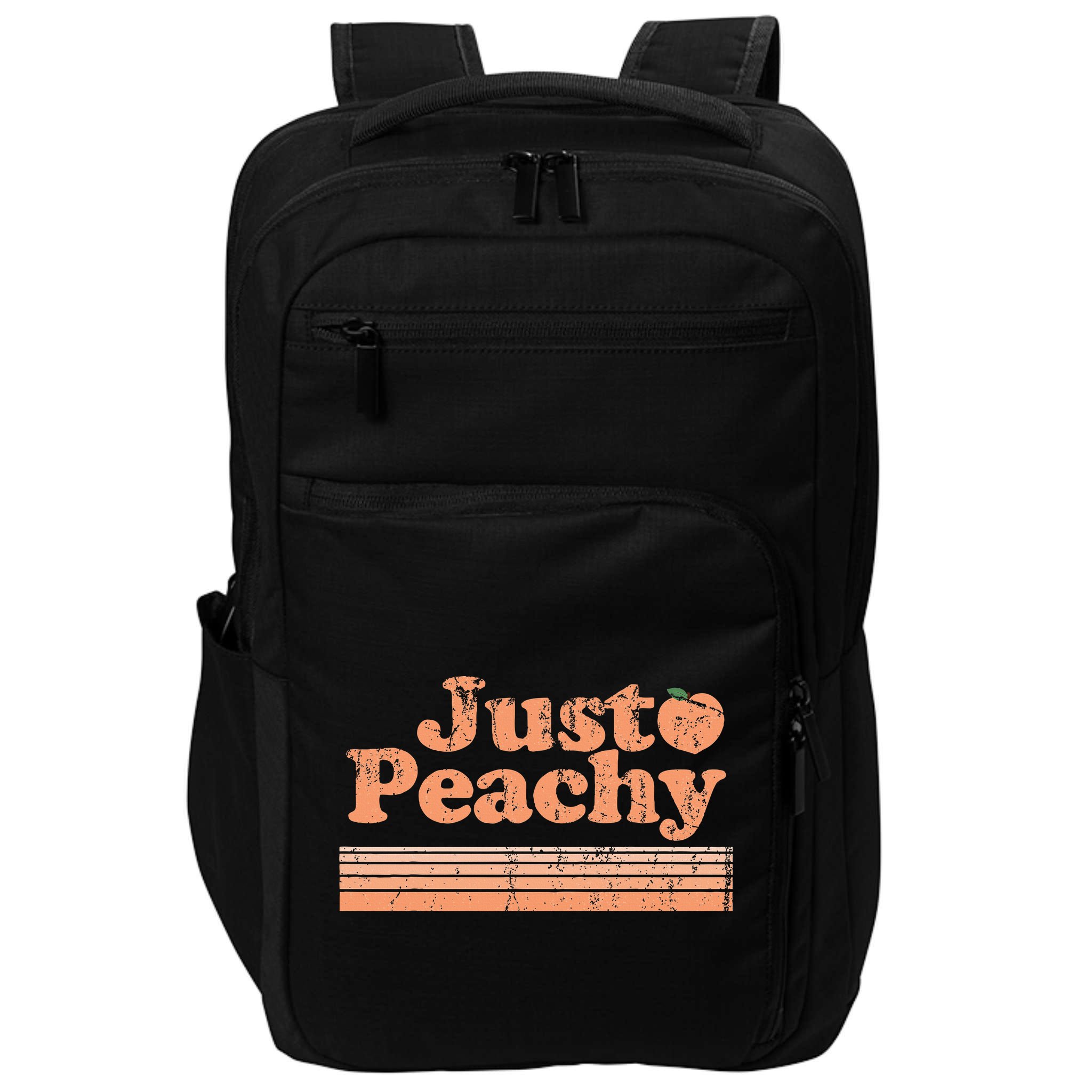 Just Peachy Retro 70s Georgia Peaches Summer Fruit Impact Tech Backpack