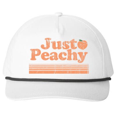 Just Peachy Retro 70s Georgia Peaches Summer Fruit Snapback Five-Panel Rope Hat