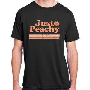 Just Peachy Retro 70s Georgia Peaches Summer Fruit Adult ChromaSoft Performance T-Shirt