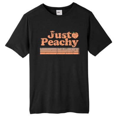 Just Peachy Retro 70s Georgia Peaches Summer Fruit Tall Fusion ChromaSoft Performance T-Shirt