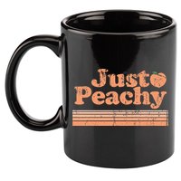 Just Peachy Retro 70s Georgia Peaches Summer Fruit 11oz C Handle Ceramic Mug