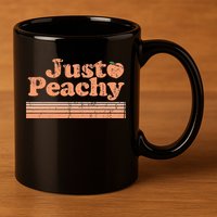 Just Peachy Retro 70s Georgia Peaches Summer Fruit 11oz C Handle Ceramic Mug