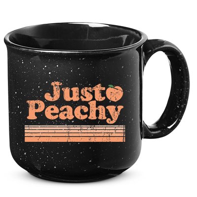 Just Peachy Retro 70s Georgia Peaches Summer Fruit 15oz Campfire Ceramic Mug