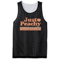 Just Peachy Retro 70s Georgia Peaches Summer Fruit Mesh Reversible Basketball Jersey Tank