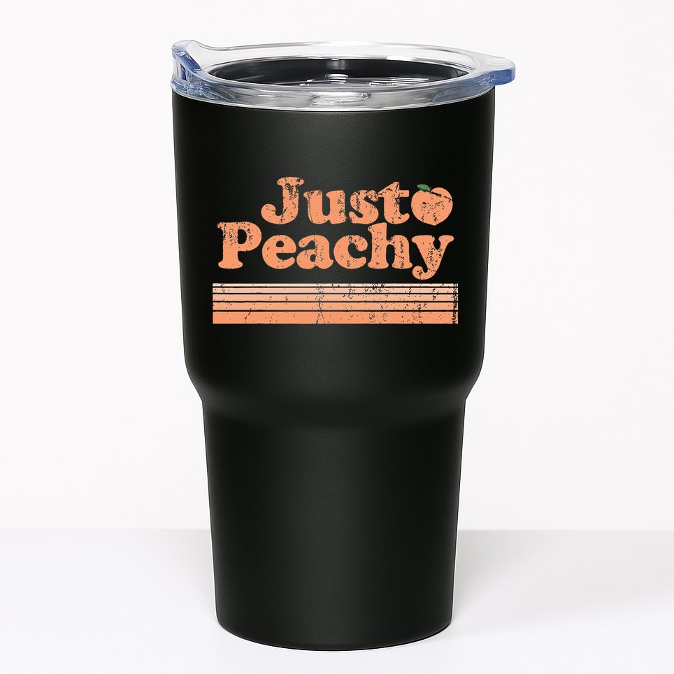 Just Peachy Retro 70s Georgia Peaches Summer Fruit Tumbler