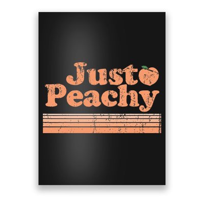 Just Peachy Retro 70s Georgia Peaches Summer Fruit Poster