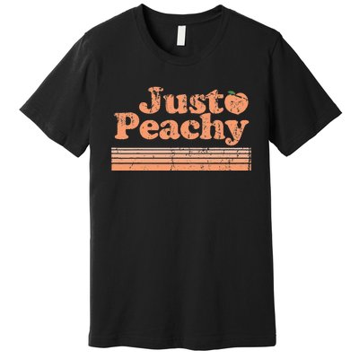 Just Peachy Retro 70s Georgia Peaches Summer Fruit Premium T-Shirt