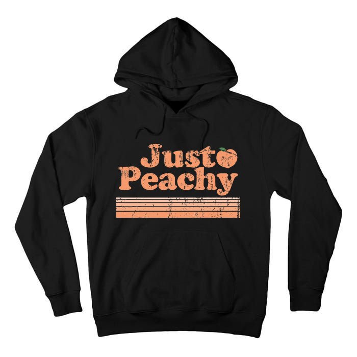 Just Peachy Retro 70s Georgia Peaches Summer Fruit Tall Hoodie