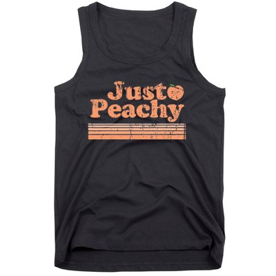 Just Peachy Retro 70s Georgia Peaches Summer Fruit Tank Top