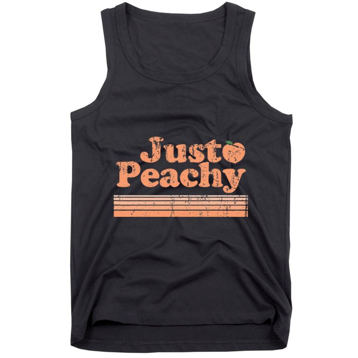 Just Peachy Retro 70s Georgia Peaches Summer Fruit Tank Top