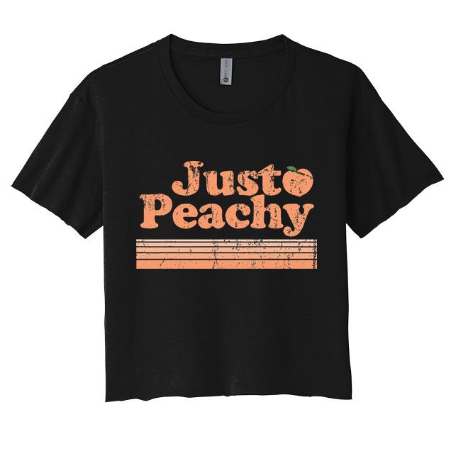 Just Peachy Retro 70s Georgia Peaches Summer Fruit Crop Top