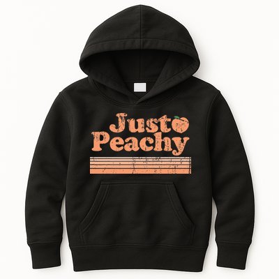 Just Peachy Retro 70s Georgia Peaches Summer Fruit Kids Hoodie