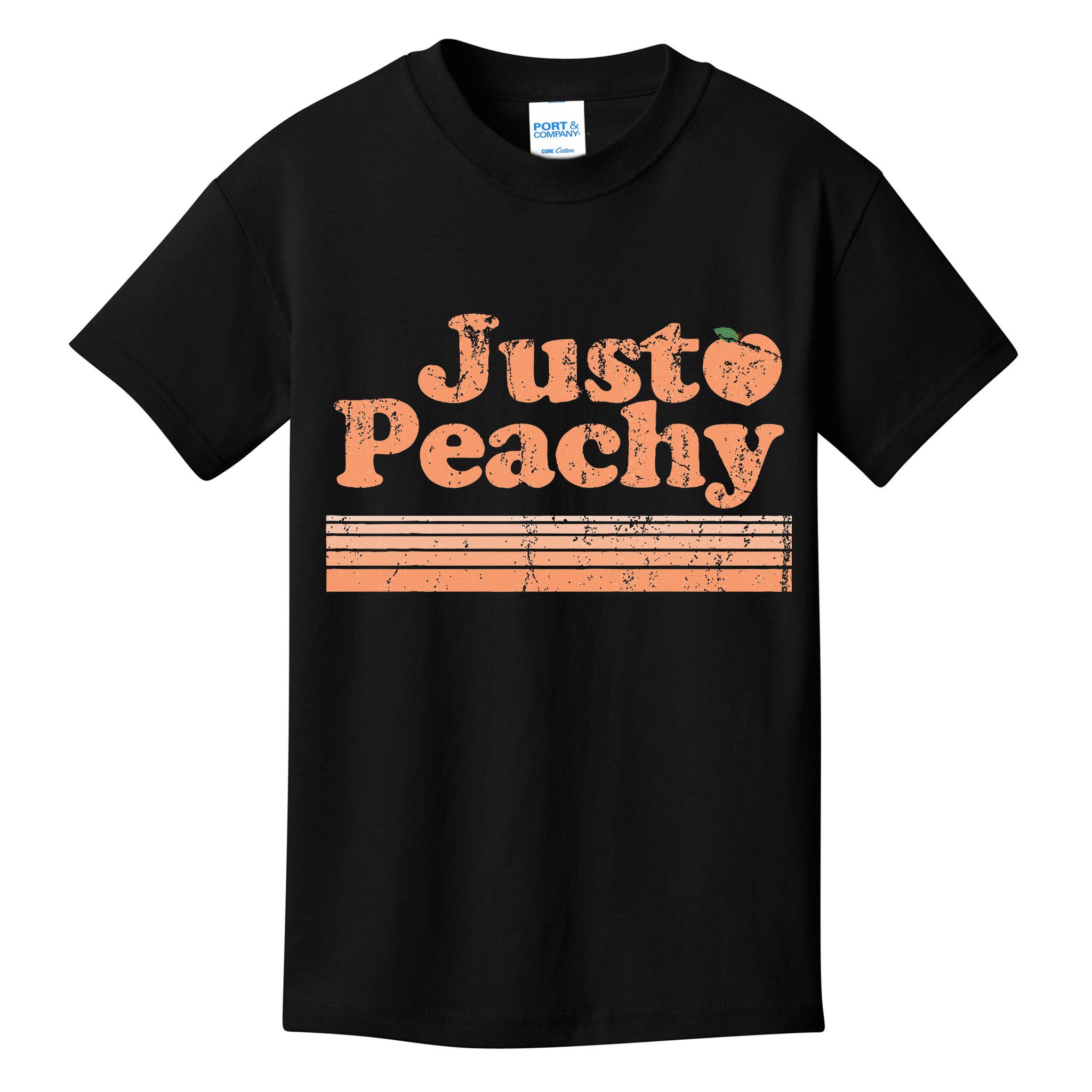 Just Peachy Retro 70s Georgia Peaches Summer Fruit Kids T-Shirt