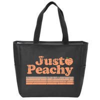 Just Peachy Retro 70s Georgia Peaches Summer Fruit Zip Tote Bag
