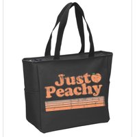 Just Peachy Retro 70s Georgia Peaches Summer Fruit Zip Tote Bag