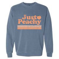 Just Peachy Retro 70s Georgia Peaches Summer Fruit Garment-Dyed Sweatshirt