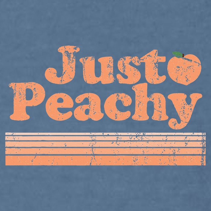 Just Peachy Retro 70s Georgia Peaches Summer Fruit Garment-Dyed Sweatshirt