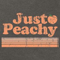 Just Peachy Retro 70s Georgia Peaches Summer Fruit Cotton Canvas Backpack