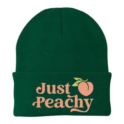 Just Peachy Retro 70s Georgia Peaches Summer Fruit Knit Cap Winter Beanie