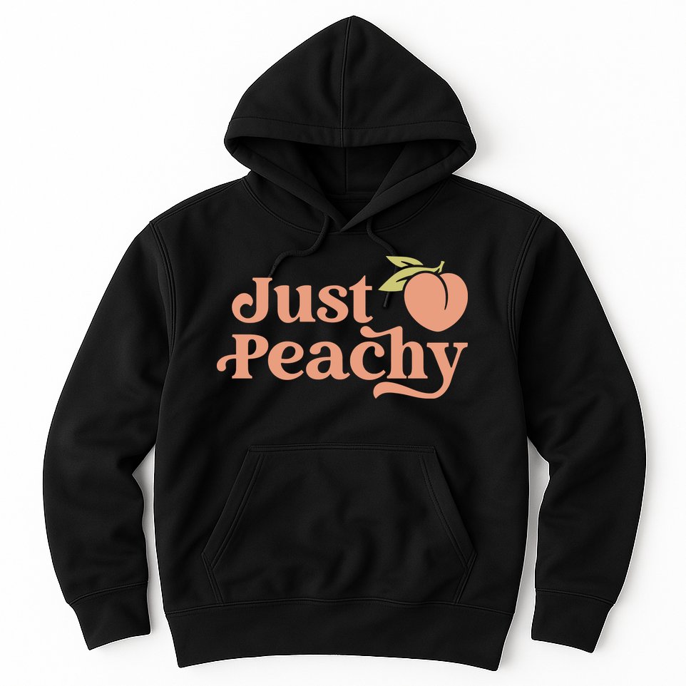 Just Peachy Retro 70s Georgia Peaches Summer Fruit Hoodie