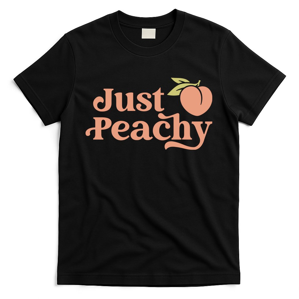 Just Peachy Retro 70s Georgia Peaches Summer Fruit T-Shirt