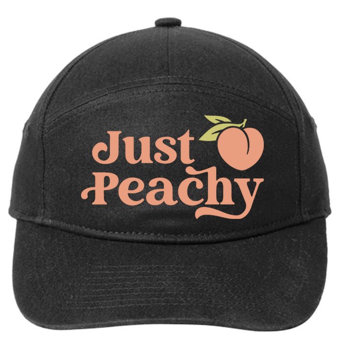 Just Peachy Retro 70s Georgia Peaches Summer Fruit 7-Panel Snapback Hat