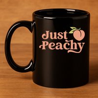Just Peachy Retro 70s Georgia Peaches Summer Fruit 11oz C Handle Ceramic Mug