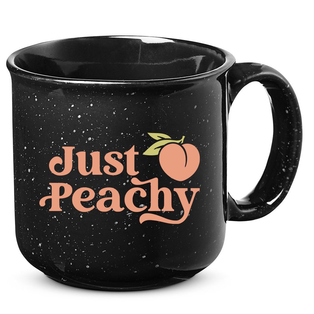 Just Peachy Retro 70s Georgia Peaches Summer Fruit 15oz Campfire Ceramic Mug