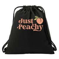 Just Peachy Retro 70s Georgia Peaches Summer Fruit Drawstring Bag