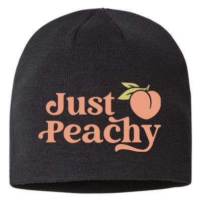 Just Peachy Retro 70s Georgia Peaches Summer Fruit Sustainable Beanie