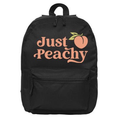 Just Peachy Retro 70s Georgia Peaches Summer Fruit 16 in Basic Backpack