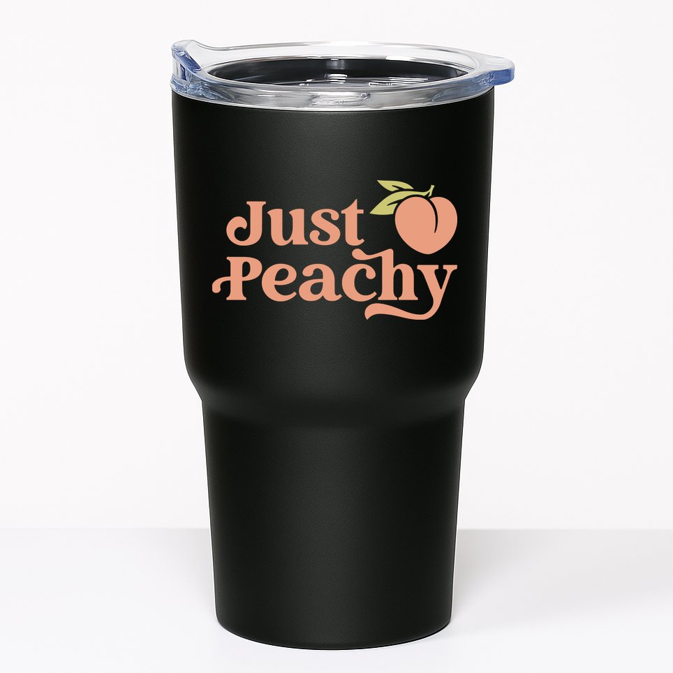 Just Peachy Retro 70s Georgia Peaches Summer Fruit Tumbler