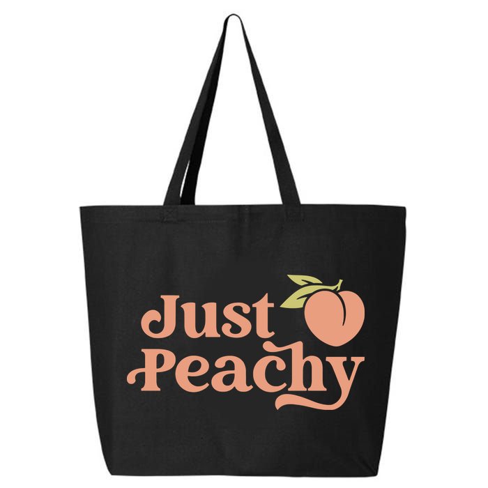 Just Peachy Retro 70s Georgia Peaches Summer Fruit 25L Jumbo Tote