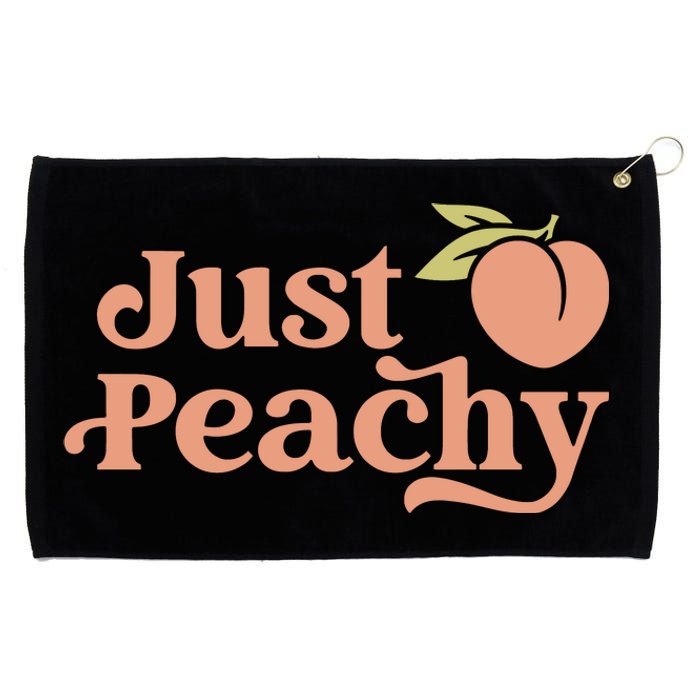 Just Peachy Retro 70s Georgia Peaches Summer Fruit Grommeted Golf Towel