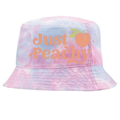 Just Peachy Retro 70s Georgia Peaches Summer Fruit Tie-Dyed Bucket Hat