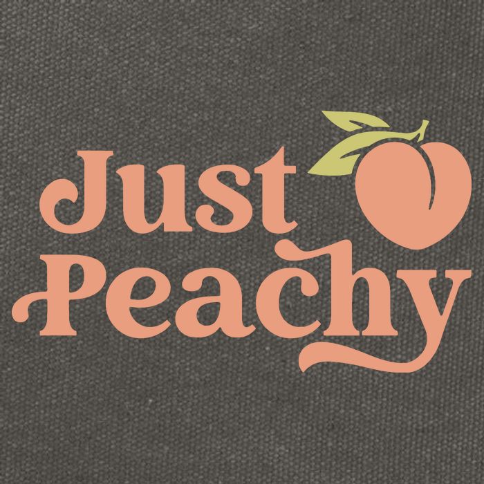 Just Peachy Retro 70s Georgia Peaches Summer Fruit Cotton Canvas Backpack