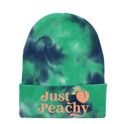 Just Peachy Retro 70s Georgia Peaches Summer Fruit Tie Dye 12in Knit Beanie