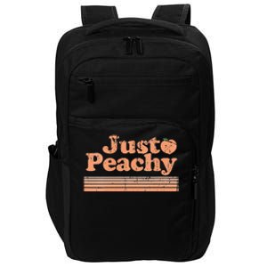 Just Peachy Retro 70s Georgia Peaches Summer Fruit Vneck Impact Tech Backpack