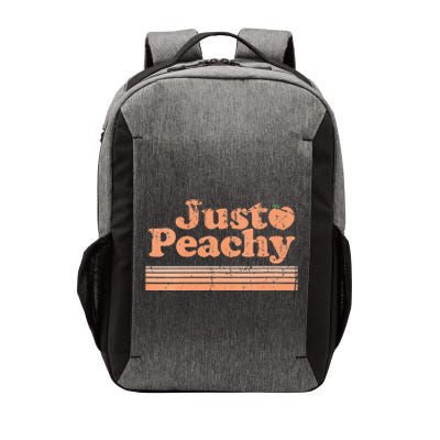 Just Peachy Retro 70s Georgia Peaches Summer Fruit Vneck Vector Backpack